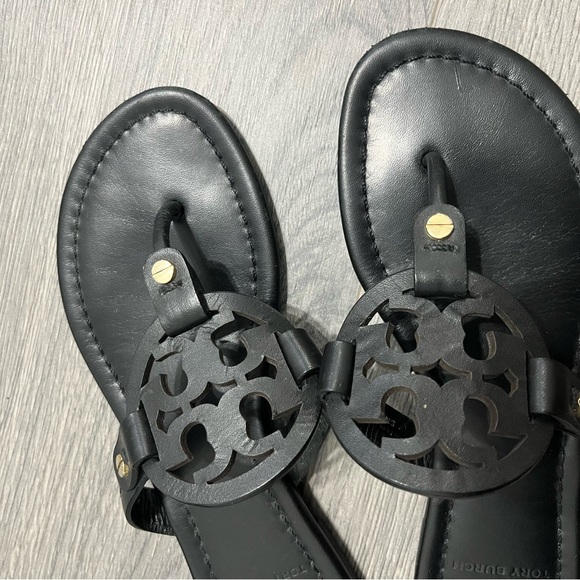 Tory Burch Black Leather Sandals - Picture 8 of 14